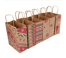 Holiday kraft paper bags